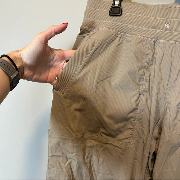 Lululemon Dance Studio Mid-Rise Lined Cropped Pants Khaki Tan 12 - Picture 3 of 11